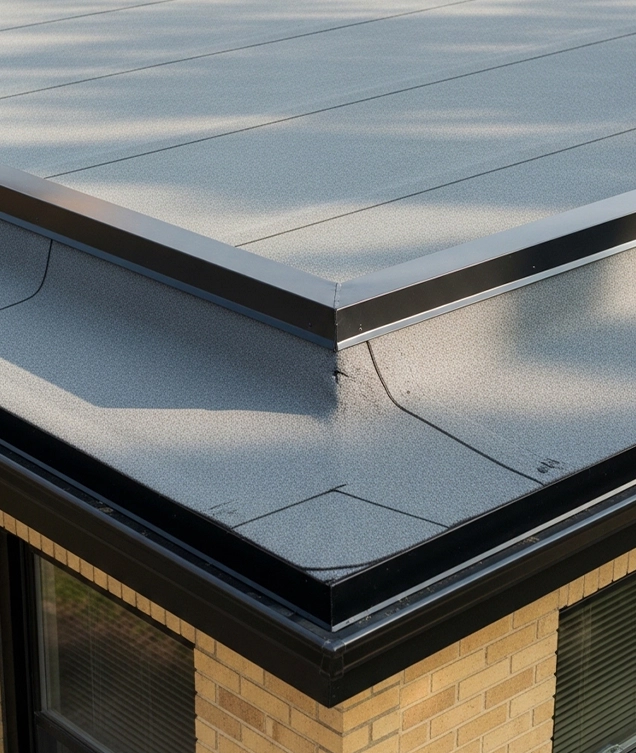 Flat roofing system on a Milwaukee residential or low-slope property for Apexium Roofing