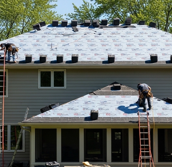 Residential asphalt shingle roof replacement project on a Milwaukee home