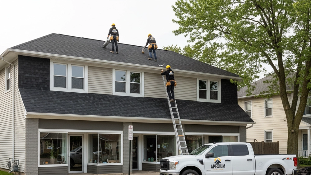 Apexium Roofing providing professional roofing services for a property in Butler