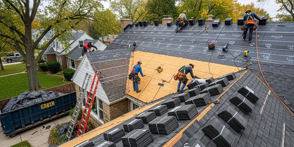 Basic reroof project on a one-family Milwaukee home