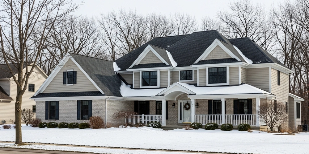 Wisconsin home with durable roofing designed for snow, ice, and storms.