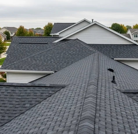 Wisconsin home roof maintenance inspection on a suburban house